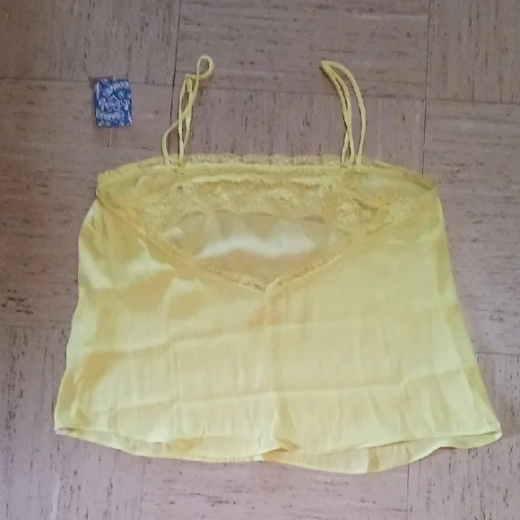 Free People Yellow Lace Trim Cami Top - Picture 6 of 6